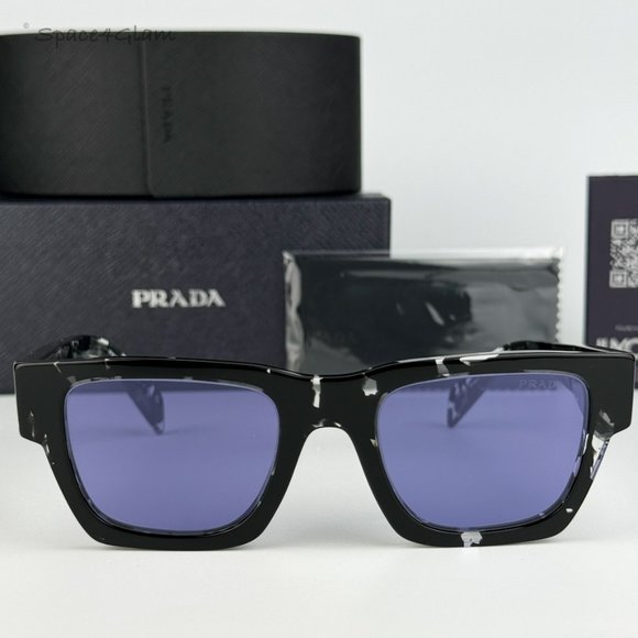 NEW Prada PRA06S 15O50B Tortoise Black Violet Mirror Square Unisex Sunglasses - Picture 3 of 11